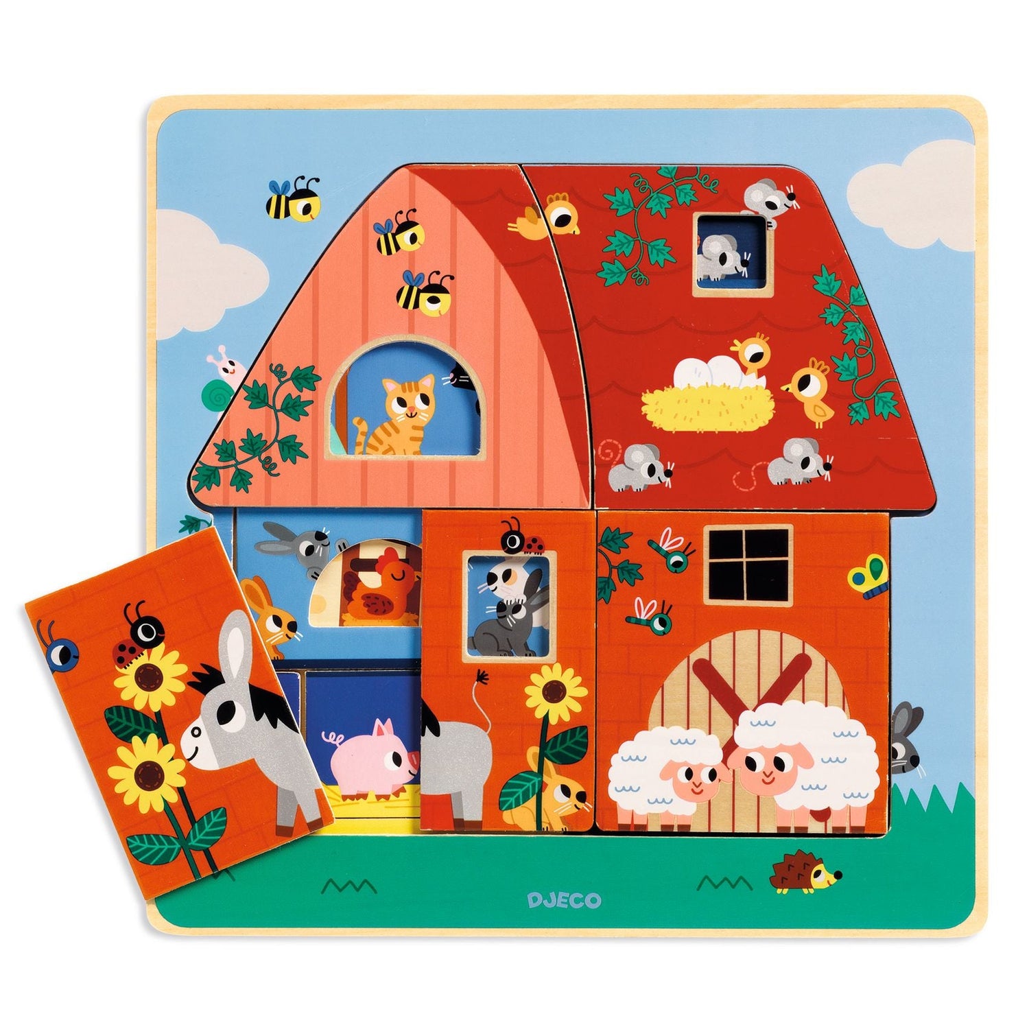 Puzzle - uri - Puzzle straturi - Animale de la fermă, 2+ ani | Djeco - 4