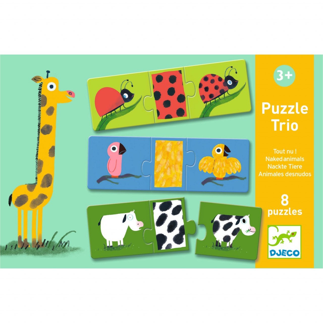 Puzzle - uri - Puzzle trio - Animale dezbrăcate, 3+ ani | Djeco - 3