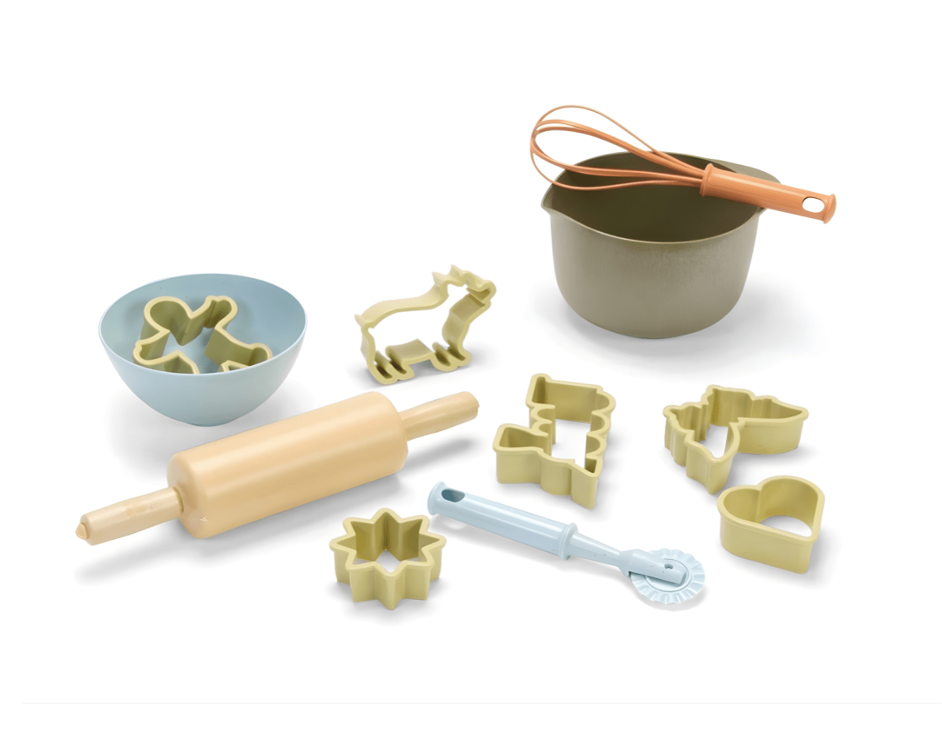 Bucătării şi accesorii pentru copii - Set 11 forme și ustensile pentru plastilină sau gătit, din BIOplastic, 2+ ani | Dantoy
