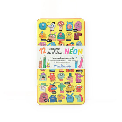 Desen şi pictură - Set 12 creioane colorate neon , 3+ ani | Moulin Roty - 1
