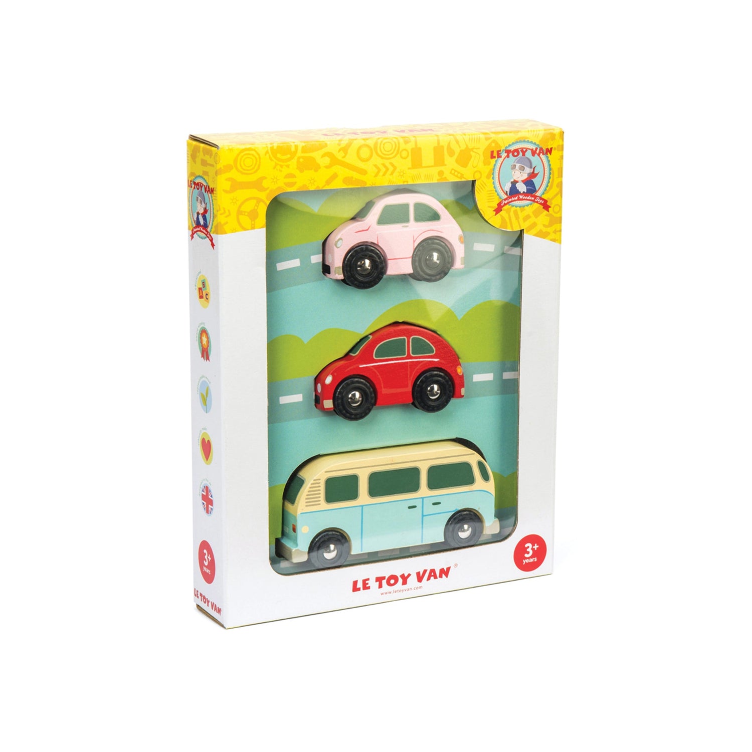 Vehicule de jucărie - Set 3 mașinuțe retro din lemn, 3+ ani | Le Toy Van - 3