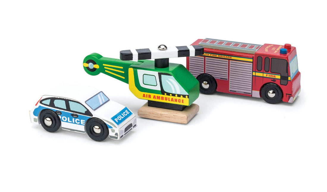Vehicule de jucărie - Set 3 vehicule de urgență din lemn, 3+ ani | Le Toy Van - 1