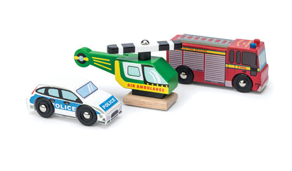 Vehicule de jucărie - Set 3 vehicule de urgență din lemn, 3+ ani | Le Toy Van - 1