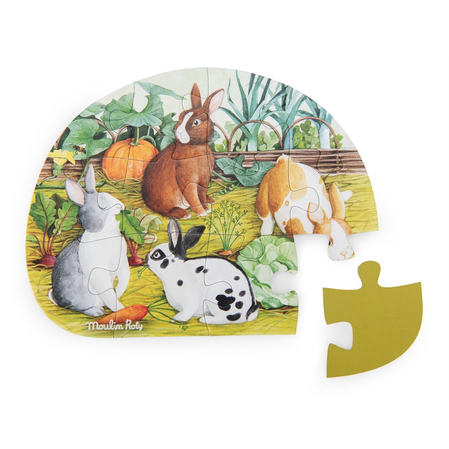 Puzzle - uri - Set 4 mini puzzle - uri cu animale, 12 piese fiecare, 3+ ani | Moulin Roty - 4