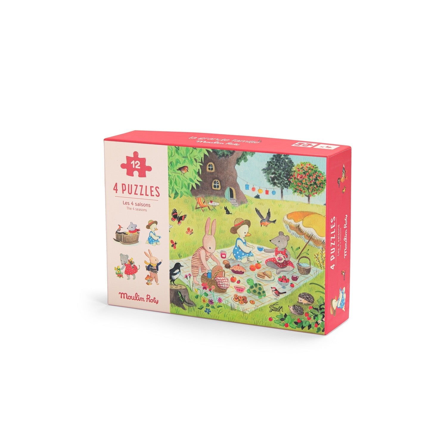 Set 4 mini puzzle - uri cu anotimpuri &quot;Des saisons&quot; | Moulin Roty - Moulin Roty - EmmaSiLuna.ro