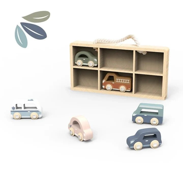Vehicule de jucărie - Set 6 mașinuțe din lemn, 2+ ani | Speedy Monkey - 3