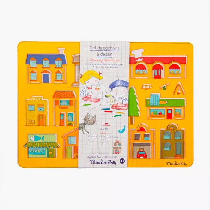 Desen şi pictură - Set de șabloane pentru desen – Oraşul, 4+ ani | Moulin Roty - 1