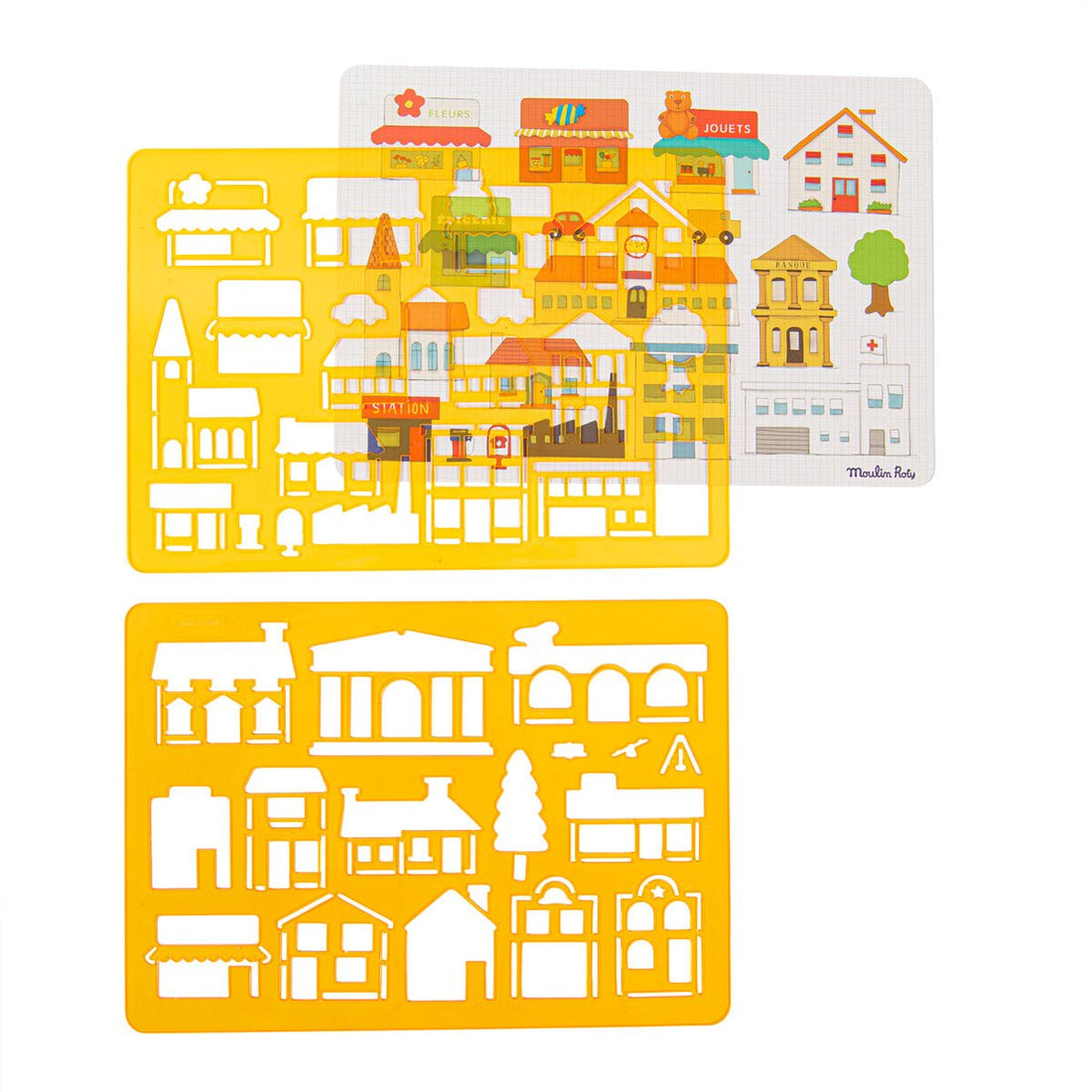Desen şi pictură - Set de șabloane pentru desen – Oraşul, 4+ ani | Moulin Roty - 2