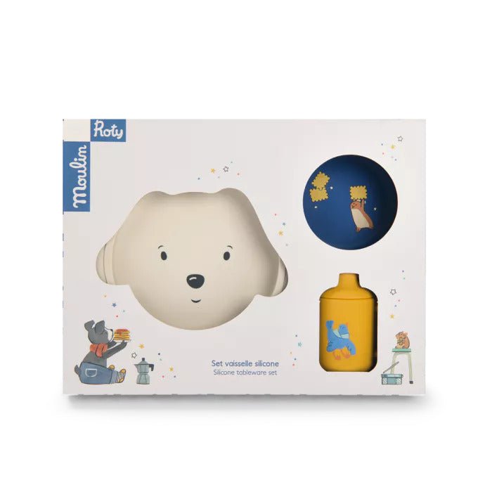 Set de veselă - Set de veselă din silicon pentru copii, Puce &amp; Pilou | Moulin Roty - 2