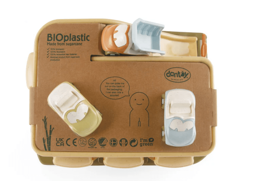 Vehicule - Set garaj cu 3 mașinuțe pastelate &quot;Funcars&quot; din BIOplastic fabricat din trestie de zahăr | Dantoy