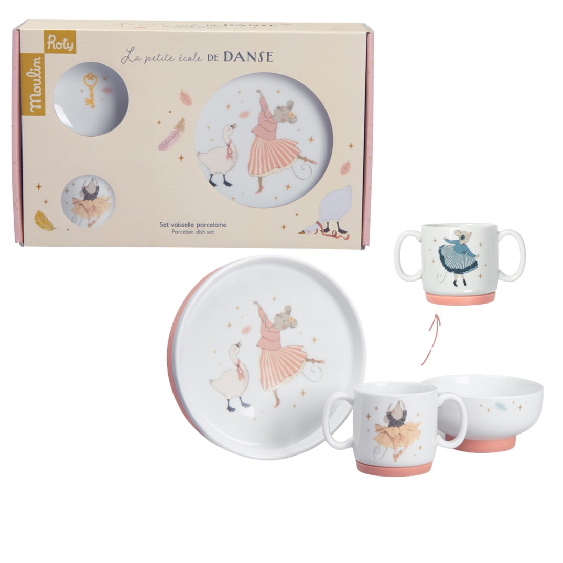 Produse masa copilului - Set veselă din porțelan - La petite école de danse, 3+ ani | Moulin Roty - 1