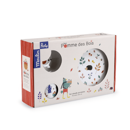 Produse masa copilului - Set veselă din porțelan - Pomme des Bois, 3+ ani | Moulin Roty - 1