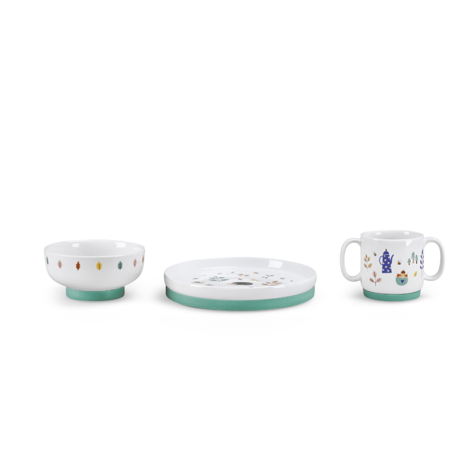Produse masa copilului - Set veselă din porțelan - Pomme des Bois, 3+ ani | Moulin Roty - 3