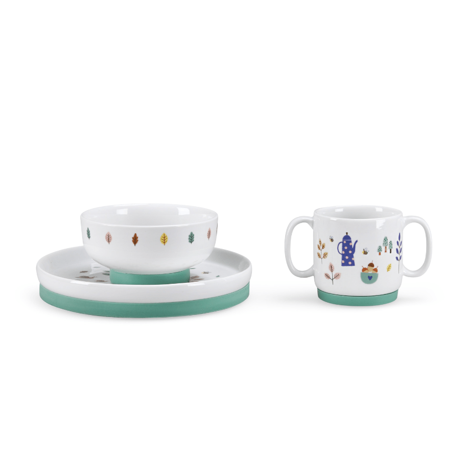 Produse masa copilului - Set veselă din porțelan - Pomme des Bois, 3+ ani | Moulin Roty - 4