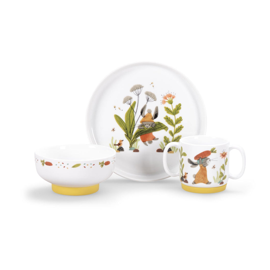 Set de veselă - Set veselă din porțelan, Trois Petits Lapins, 3+ ani | Moulin Roty - 1