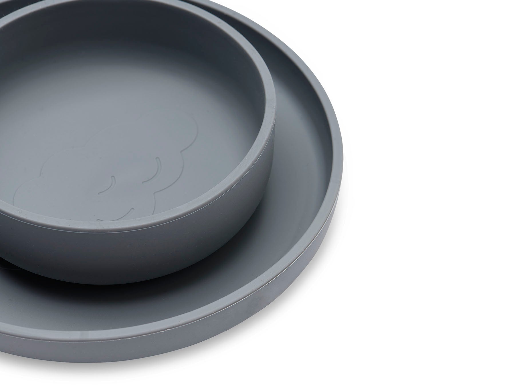 Set de veselă - Set veselă din silicon pentru copii - Gri Storm, 4 Piese | Jollein - 4