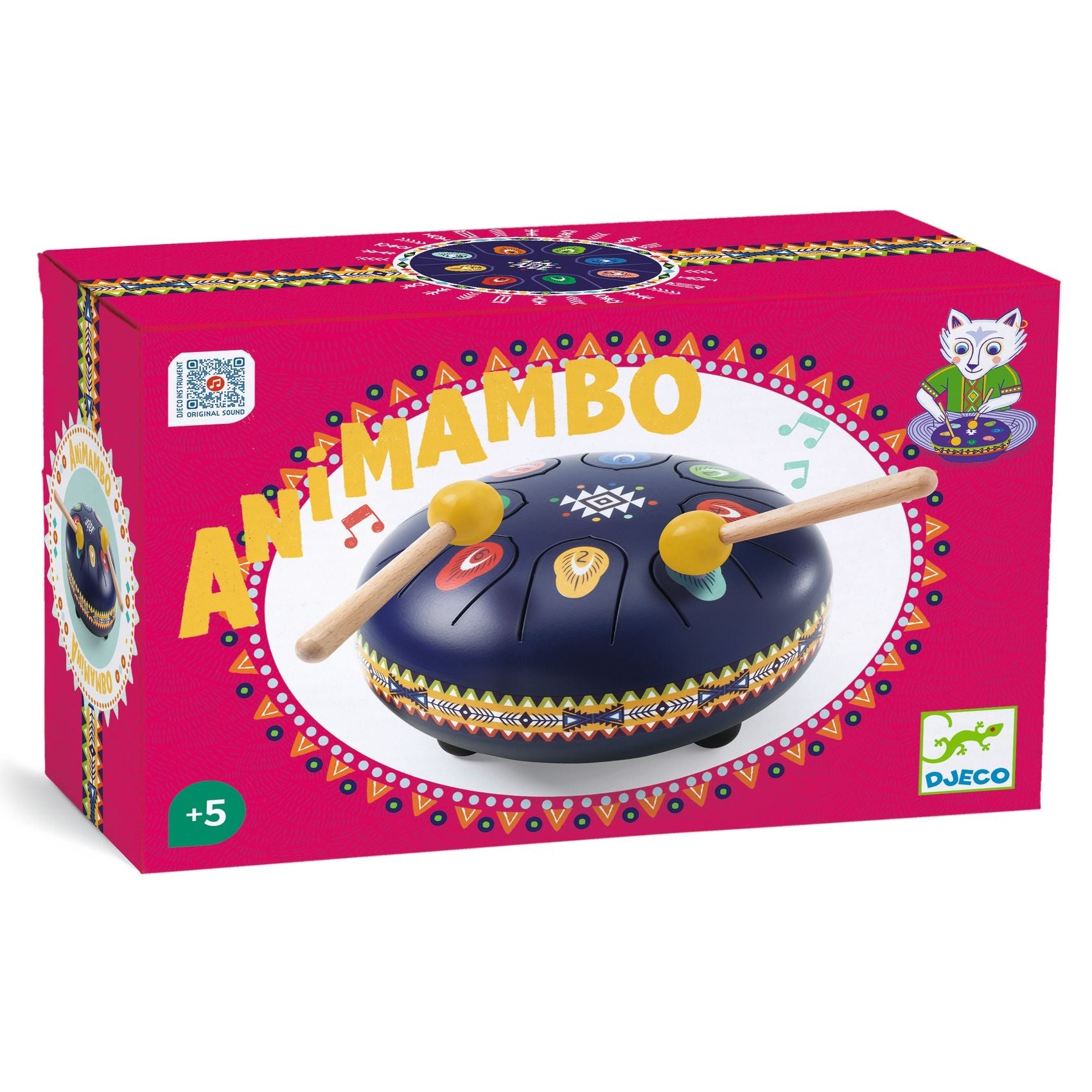 Instrumente muzicale - Tambur cu limbă de oţel Animambo, 8 note, 16cm | Djeco - 2