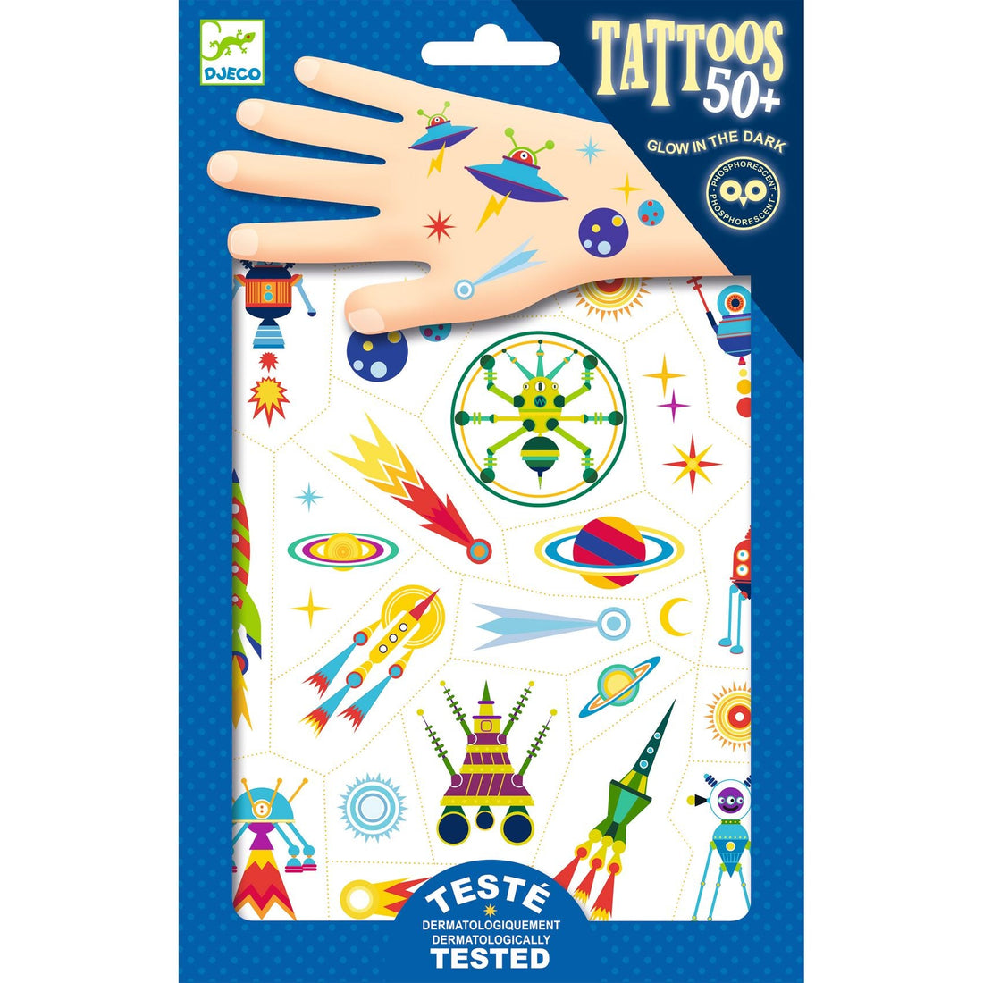  - Tatuaje temporare fluorescente Spaţiu | Djeco - 1