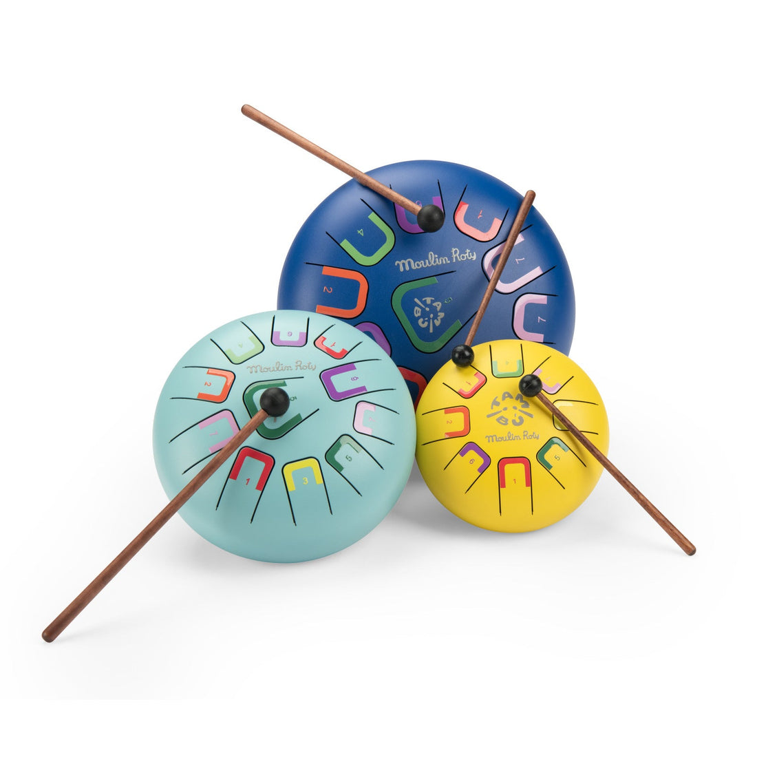 Instrumente muzicale - Tobă metalică - Puce & Pilou, 11 note, 20 cm, 3+ ani | Moulin Roty - 6