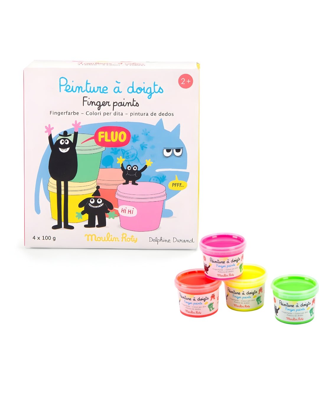Desen şi pictură - Vopsea neon pentru pictura cu degete "Les Schmouks", 2+ ani | Moulin Roty - 1